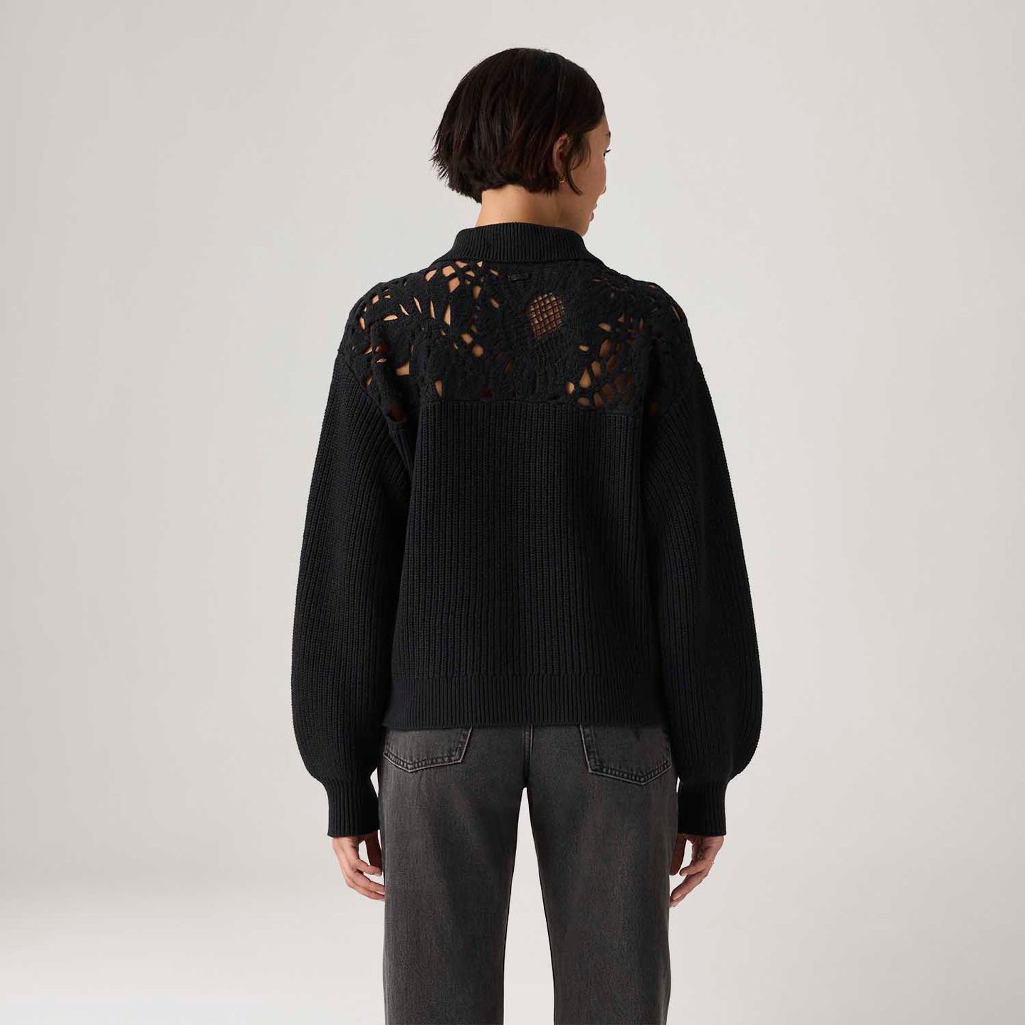 papier Louise blouse ブラック Blusa Levi's® Bianca Crochet Polo Manga Longa Preta - Levi's® Brasil