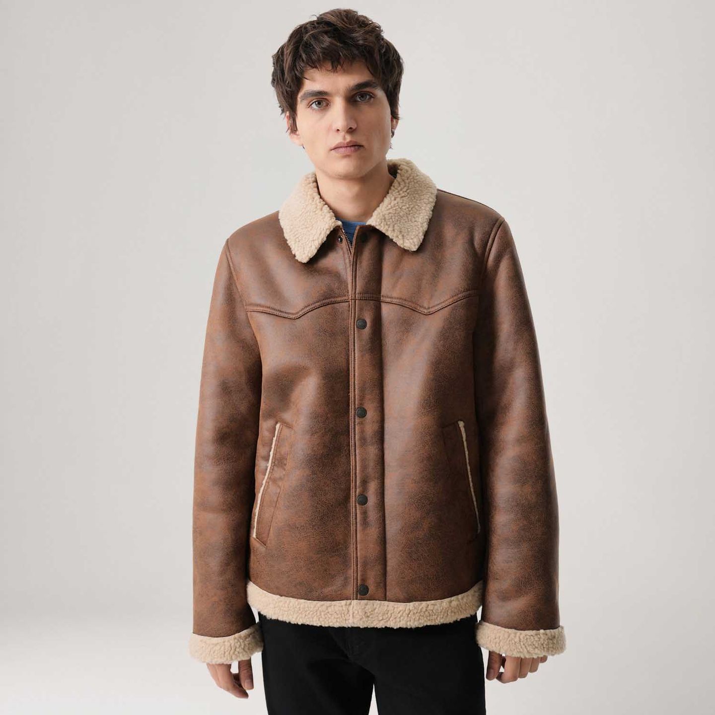Jaqueta Couro Sintético Levi's® Giii Western Rancher Marrom
