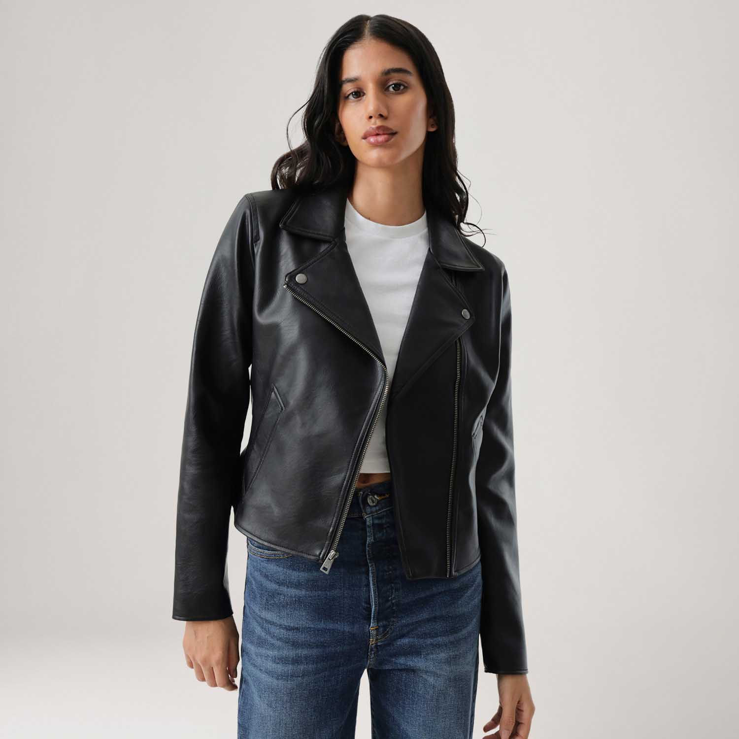 Jaqueta Couro Sintético Levi's® Giii Slim Moto Preta - Levi's® Brasil