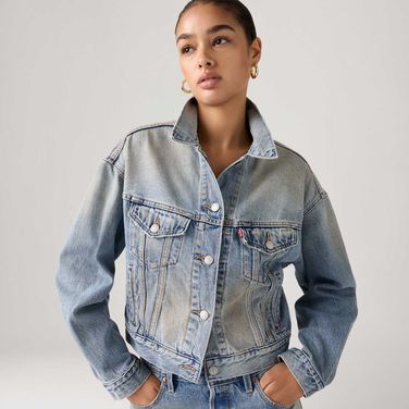 Jaqueta Jeans Levi's® Trucker 90's Shrunken Lavagem Média