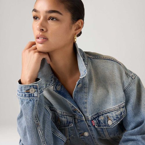 Jaqueta Jeans Levi's® Trucker 90's Shrunken Lavagem Média