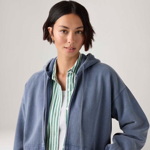 Moletom Levi's® Oversized com Zíper e Capuz Azul