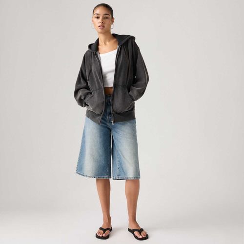 Moletom Levi's® Oversized com Zíper e Capuz Preto