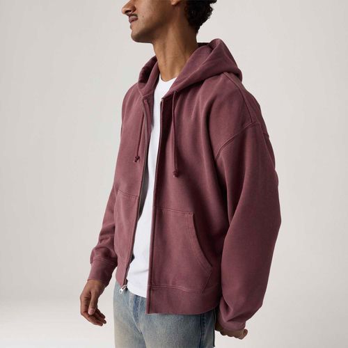 Moletom Levi's® Hayes Boxy com Zíper e Capuz Vinho