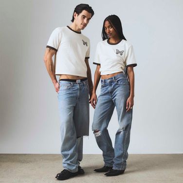 Camiseta Levi's® Pride Shrunken Ringer Tee Branca