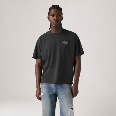 Camiseta Levi's® Graphic Boxy Manga Curta Preta
