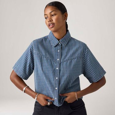 Camisa Levi's® Logan Azul Manga Curta