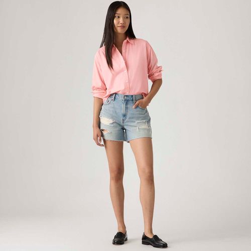 Shorts Jeans Levi's® Ribcage Lavagem Clara