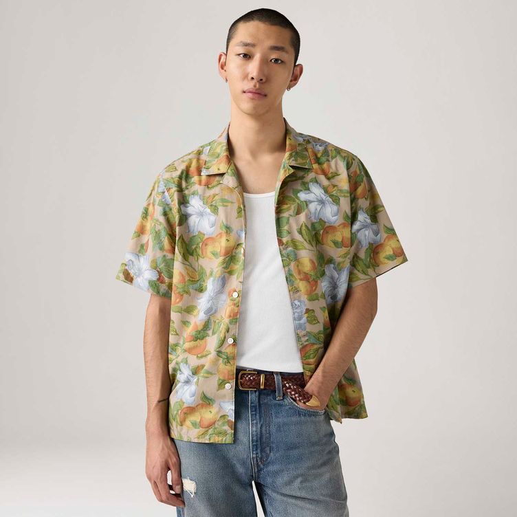 Camisa Levi's® Authentic Button Down Azul com Listras Manga Longa