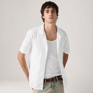 Camisa Levi's® Sunset Standard Branca Manga Curta