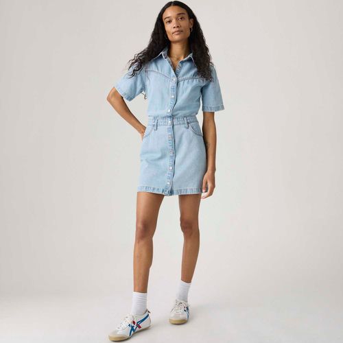 Vestido Jeans Levi's® Logan Western Lavagem Clara Manga Curta