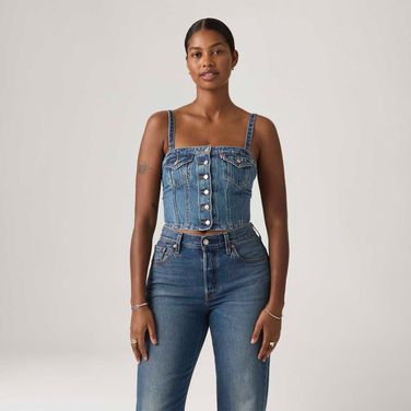 Top Jeans Levi's® Tube Lavagem Escura