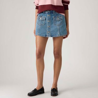 Saia Jeans Levi's® Button Front Skort Lavagem Clara