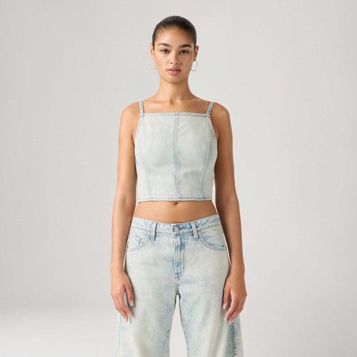 Top Jeans Levi's® Square Neck Tank Lavagem Clara