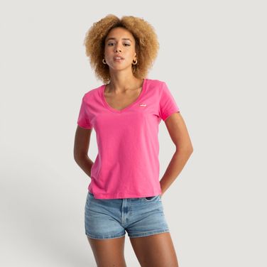Camiseta Levi's® The Perfect Rosa Manga Curta