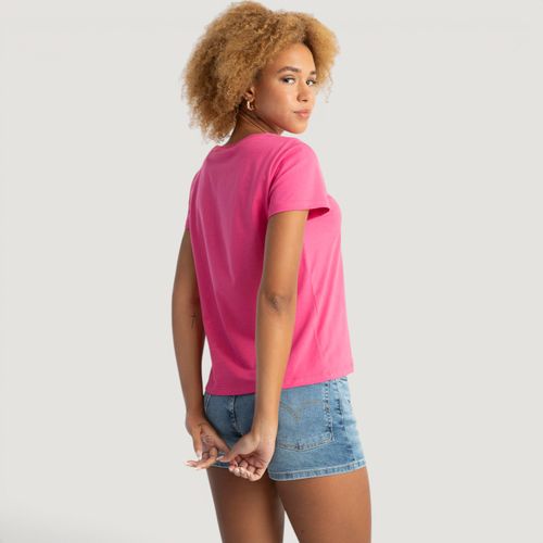 Camiseta Levi's® The Perfect Rosa Manga Curta