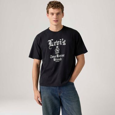 Camiseta Levi's® Graphic Boxy Manga Curta Preta