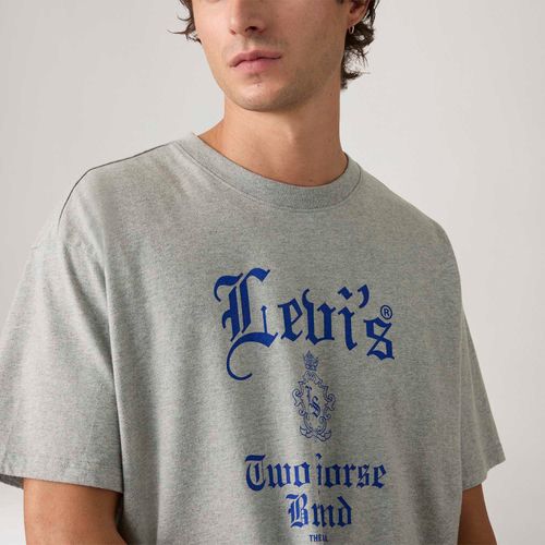 Camiseta Levi's® Graphic Boxy Manga Curta Cinza
