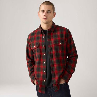 Camisa Jeans Levi's® Jackson Worker Vermelha