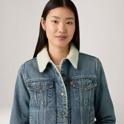 Jaqueta Jeans Levi's® Trucker Sherpa Original Lavagem Clara