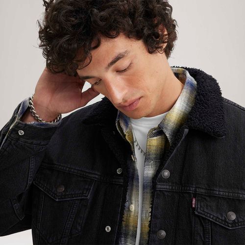 Jaqueta Jeans Levi's® Trucker Relaxed Sherpa Preta