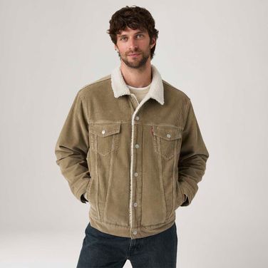 Jaqueta Jeans Levi's® Trucker Relaxed Sherpa Marrom