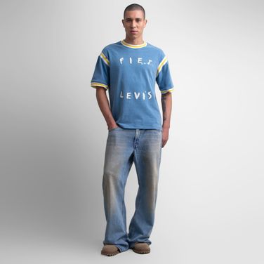 Camiseta Brasil Levi's® x Piet  Graphic Azul Manga Curta