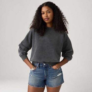 Moletom Levi's® Boxy Crew Neck Cinza Escuro