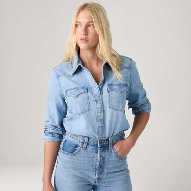 Camisa Jeans Levi's® Heritage Western Lavagem Clara