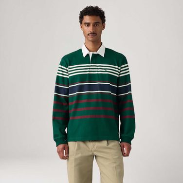 Polo Levi's® Union Rugby Listrada Verde Manga Longa