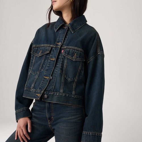 Jaqueta Jeans Levi's® Trucker Loose Crop Lavagem Escura