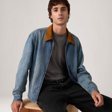 Casaco Jeans Levi's® Castro com Zíper Lavagem Média