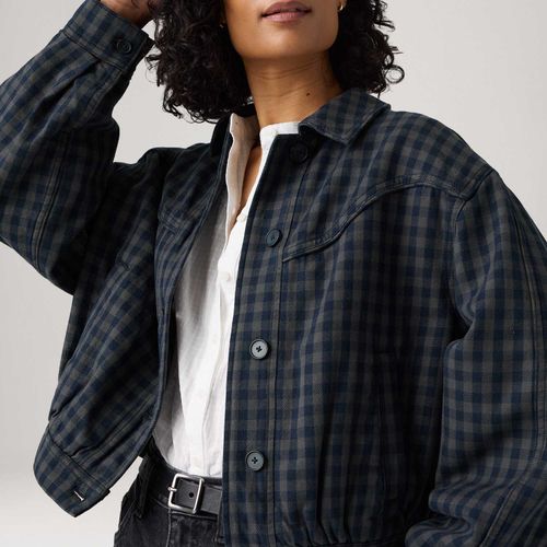Jaqueta Levi's® Dani Western Harrington Xadrez Cinza Escuro