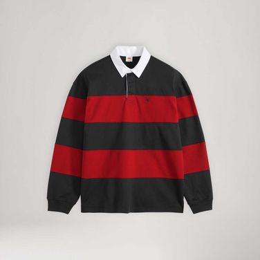 Polo Levi's®Pieced Union Rugby Listrada Vermelha Manga Longa