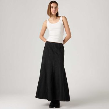 Saia Longa Jeans Levi's® Seamed Flare Preta