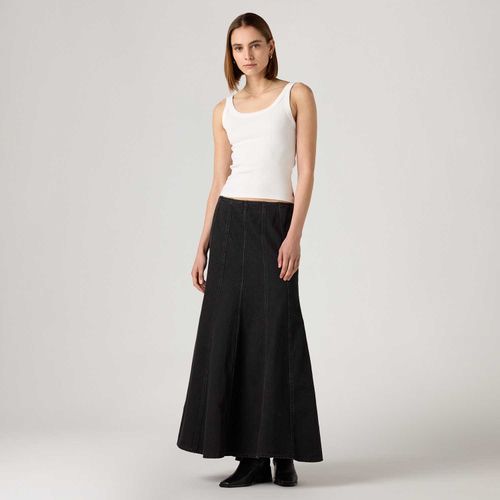 Saia Longa Jeans Levi's® Seamed Flare Preta