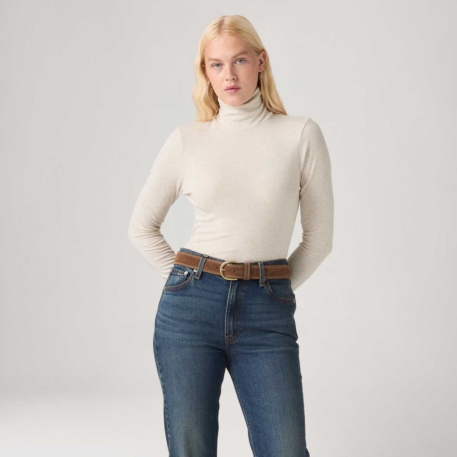 Blusa Levi's®Mia Layering Turtleneck Bege Manga Longa - Levi's® Brasil